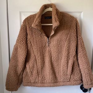 Abercrombie and Fitch quarter zip sherpa jacket - size large